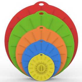 5pcs Multi Color Silicone Fresh-keeping Cover; Microwave Oven Heating Cover
