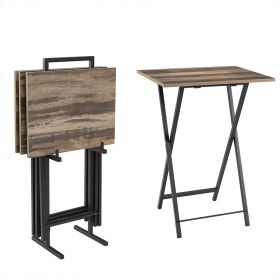5 Piece Folding TV Tray Table Set