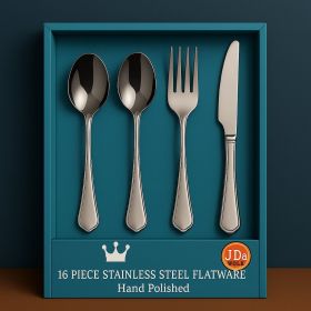 16-Piece Luxury Premium Silverware Dinnerware Tableware Set