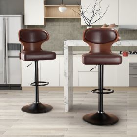 Bar Stools Set of 2 Seat Adjustable Bentwood Swivel Barstools