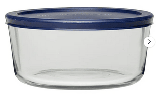 Glass Food Storage Container with Lid, 7 Cup Round