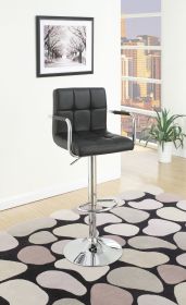 Black Faux Leather Bar Stool Counter Height Chairs Set of 2