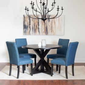 Beautiful 5-piece Dining Set, Cross-Buck Dining Table with 4 Stylish Chairs
