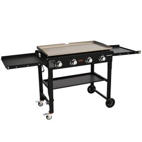 Commercial Griddle on Cart, 36" Heavy Duty Manual Flat Top Griddle