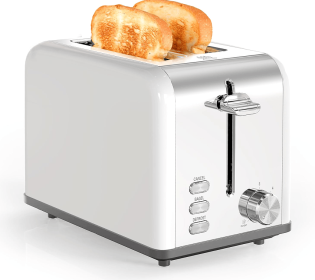 White multi-earth oven 2 piece toaster 1.5-inch ultra wide slot