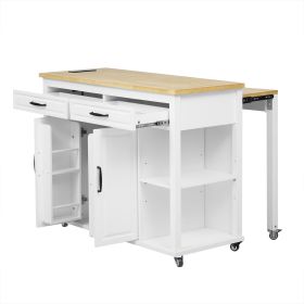 47 in. Kitchen Island with Extendable Dining Table
