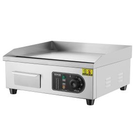 VEVOR Commercial Electric Griddle, 1700W,17.72 x 11.81 x 0.39in Stainless Steel Griddle Grill with 2 Shovels and 2 Brushes