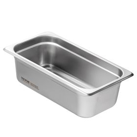 6 Pack Hotel Pans, 1/3 Size for Steel Restaurant Steam Table Pan, 4-Inch Deep