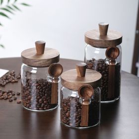 3 Pcs Glass Coffee Jars with Spoons, Candy Jars, Biscuit Jars, Storage Jars