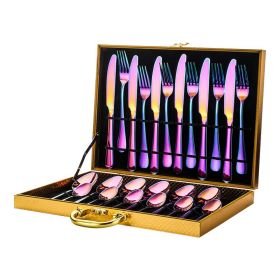 High-end rainbow tableware 24 piece set