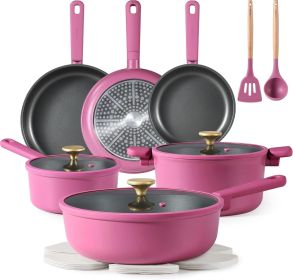 Non Stick Pots and Pans Set, Cookware Sets Nonstick, Kitchen Cooking Set with Stay-Cool Handles