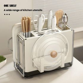 Universal Metal Kitchen Knife Holder with Chopping Board Storage