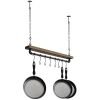 Farm Home Rustic Industrial 8 S-Hooks Ceiling Mounted Hanging Pot Rack