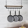 Farm Home Rustic Industrial 8 S-Hooks Ceiling Mounted Hanging Pot Rack