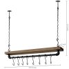 Farm Home Rustic Industrial 8 S-Hooks Ceiling Mounted Hanging Pot Rack