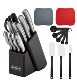 Farberware Classic 22 Piece Stamped Stainless Steel Knife Set and Utensil Set
